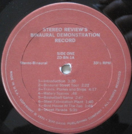 Stereo Review’s Binaural Demonstration Record